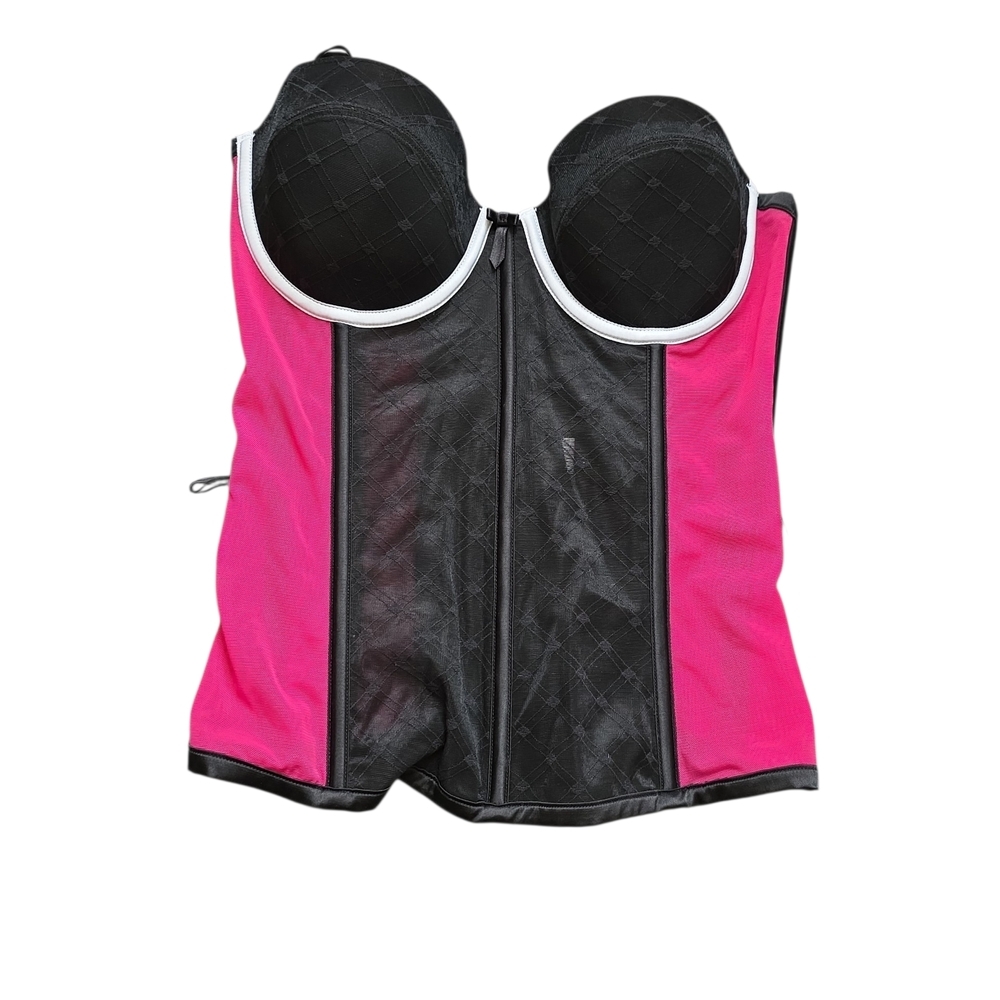 Pink and Black Bustier Corset Top
